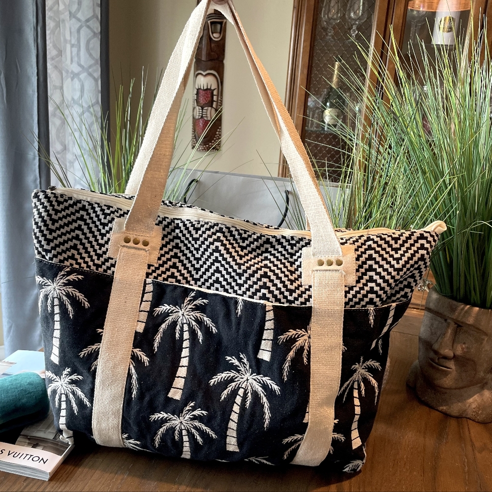 Boutique Miami Resort Beach Vacation Summer Tropical Palm Tree Bag ( NEW )